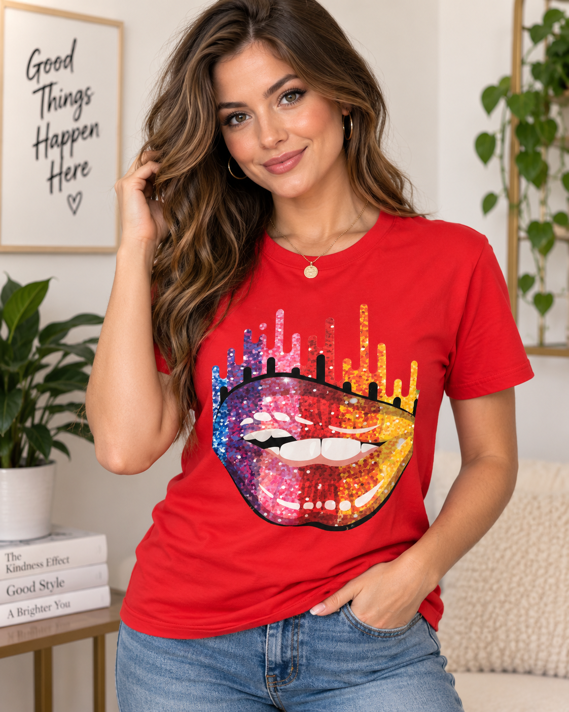 Color Drip Lips Tee
